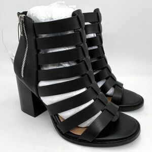New Torrid Black Side Zip Caged Block Heels - Size 8W